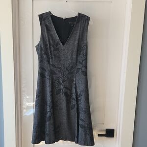 Banana Republic Charcoal Floral Midi Dress